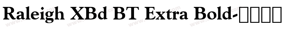 Raleigh XBd BT Extra Bold字体转换